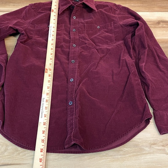 Club Monaco Burgundy Corduroy Shirt Mens Small Long Sleeve Cotton - Picture 4 of 7